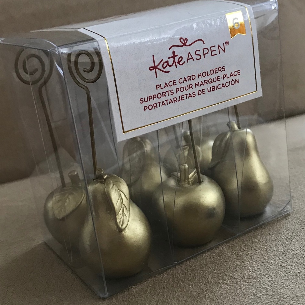 Kate Aspen Place Card Holders Gold Apple 6
